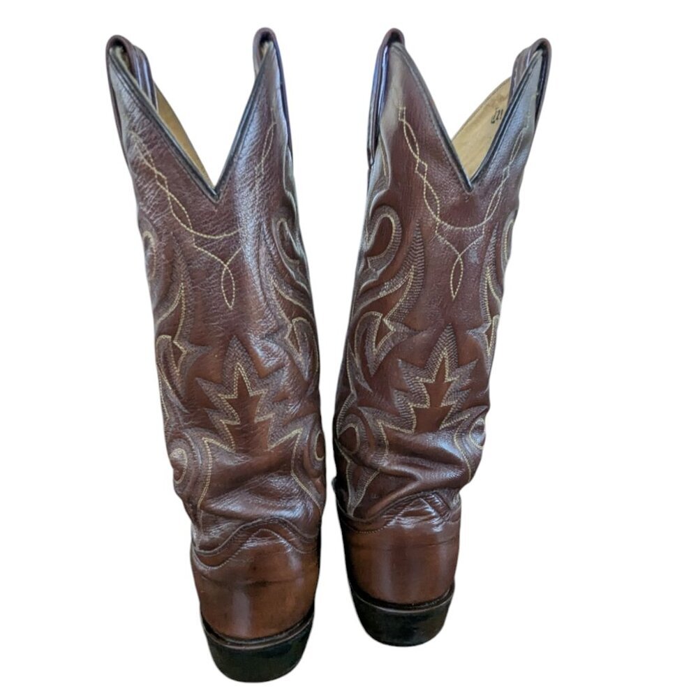 Vintage Dan Post Men's Brown Leather Western Boots - Size 8.5 D - Picture 13 of 16